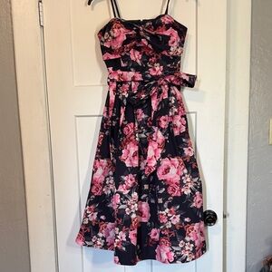 1901 Pink and Black Floral Dress